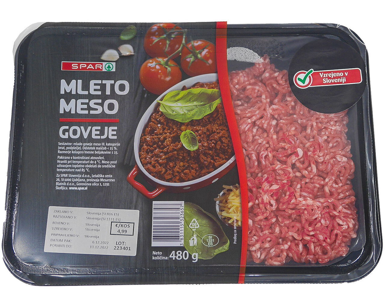Spar, Mleto meso goveje